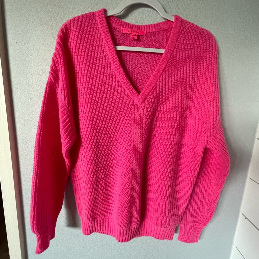 Lilly Pulitzer hot pink sweater